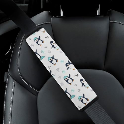 Breathable Seat Belt Shoulder Pad for Adults and Children, Stroller Pushchair High Chair, 2 Pack Animal Penguin Cute Penguins Neck Strap Covers Easy Install (No Tool) - color: Pattern 121