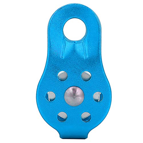 Airshi Climbing Pulley, Rustproof Heavy Duty Aluminium Alloy 12mm Small Hole Pulley for Rope Climbing (Blue Color)