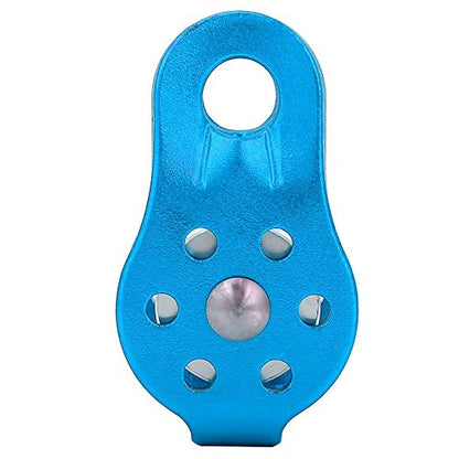 26KN Climbing Pulley, Fixed Plate Aluminum Alloy Rope Pulley Small Pulley System for Heavy Duty, Climbing, Zipline, Hauling Outdoor Activity - color: Blue