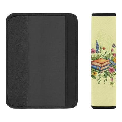Universal Soft and Comfortable Seat Belt Cover for Adults and Children, Most Cars, 2 Pack Reading Books Flowers Seat Belt Covers Cushion Neck and Shoulder Support - color: Pattern 1018