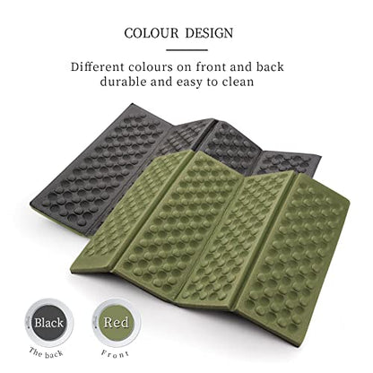 AceCamp 3940 Portable Lightweight Mini Waterproof Folding Mat, Foam Sitting Pad for Outdoor Activities, Foldable Kneeling and Seat Cushion for Comfort, Red - style: Green 1pc