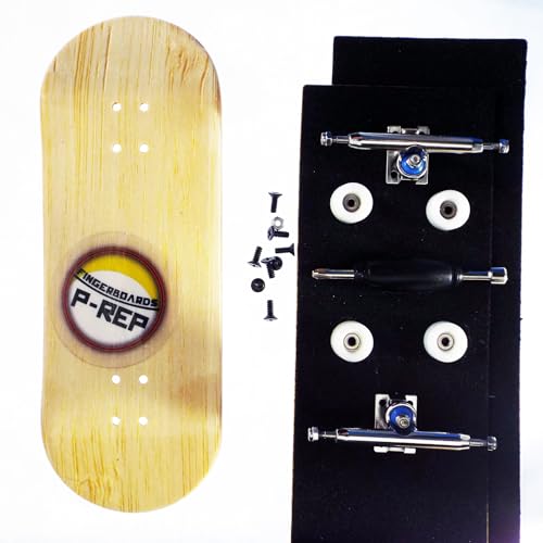 P-REP V2 Pro Performance Complete Wooden Fingerboard kit with Urethane Wheels and Bushings 34mm - Bamboo - color: Bamboo