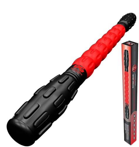 Physix Gear Roller Stick - Muscle Roller Massage Stick for Legs, The Stick Massage Roller for Deep Tissue Massaging Stick for Athletes, Physical Therapy Muscle Roller, Recovery Stick Roller - color: Red