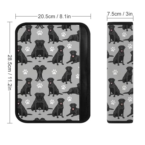 2PCS Black Lab Dog Labrador Retriever Car Seat Straps Shoulder Pads Soft Padded Seat Belt Cushion for Adult Use, Car Seats Pushchair Strollers High Chair Pushchair, Anti-Slip Pad - color: Pattern 1142