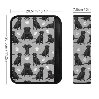 2PCS Black Lab Dog Labrador Retriever Car Seat Straps Shoulder Pads Soft Padded Seat Belt Cushion for Adult Use, Car Seats Pushchair Strollers High Chair Pushchair, Anti-Slip Pad - color: Pattern 1142