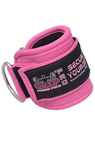 Ankle Straps for Cable Machines Double D-Ring Gym Adjustable Neoprene Premium Cuffs to Enhance Legs Abs & Glutes Kickbacks Workouts Leg Curls Extensions Booty Hip Abductors Exercise for Men & Women - color: JetPNK, size: Single