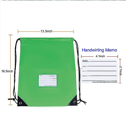 20 Pcs Drawstring Bags,Bulk Draw String Backpack, DIY Gym Sports Cinch Bag Sackpack for Women Men, Green - color: Green