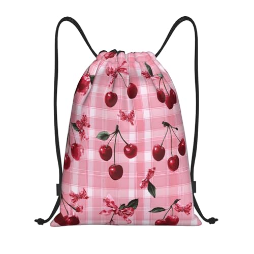 Drawstring Sports Backpacks - Lightweight Swim Gym Bags for Women Men String Sackpack for Beach Travel Yoga(Medium, Cherry) - color: Cherry, size: Medium