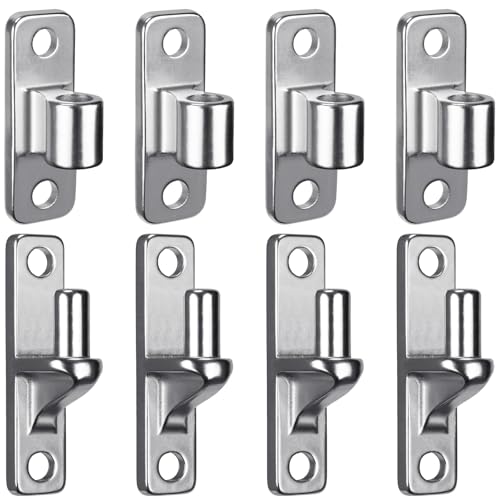Dolibest Heavy Duty 304 Stainless Steel Gate Hinges, Non-Welded One-Piece Design, Wall Mount Gate Hinges with 5/8'', Post Mounting for Farm Gates Wall/Wooden Fences, 600 lbs Capacity, (4 Set) - color: Silver 4-pack