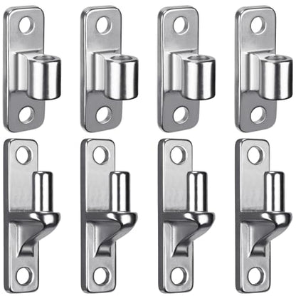 Dolibest Heavy Duty 304 Stainless Steel Gate Hinges, Non-Welded One-Piece Design, Wall Mount Gate Hinges with 5/8'', Post Mounting for Farm Gates Wall/Wooden Fences, 600 lbs Capacity, (4 Set) - color: Silver 4-pack