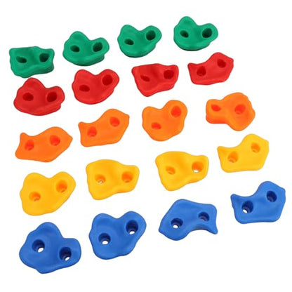 Rock Climbing Holds Set 20PCS Vibrant Multi Colored Wall Grips Gradual Adhesive for Kids PE Material