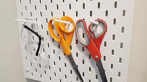 'Just Hanging' Pegboard Hook Packs, Compatible with IKEA SKADIS Pegboard, Display Hook SKADIS Accessory (Glossy White, 12pk, Spool Hook) - color: Glossy White, size: 12pk, Spool Hook
