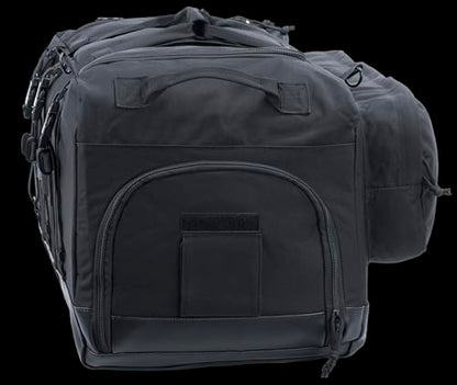 Large Duffle Bag Duffel Pack with Backpack Shoulder Straps and Shoes Compartment 105L for Sports Travel Hunting Camping. - color: Black