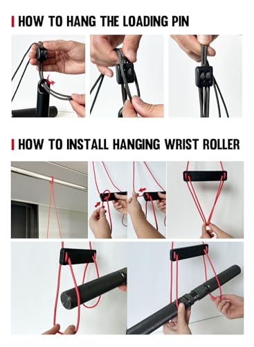 GD Hanging Wrist Roller Forearm Strengthener Grip Strength Trainer | Arm blaster, Forearm workout Machine, hand strengthening devices exerciser, arm wrestling training equipment, Hand Gripper - color: Hanging Wrist Roller Premium(Rope : Black)