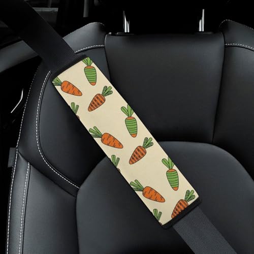 2PCS Five Watercolor Carrots Seat Belt Cover Breathable Automotive Seat Belt Protector for Adult Use, Most Cars, Pressure Relief - color: Pattern 329