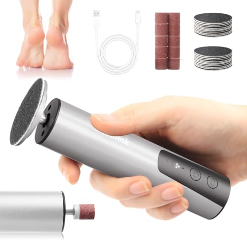 2-in-1 Electric Callus Remover for Feet, Professional Pedicure Tool Gift | 2 Hours Operation | 6 Gears Adjustable Foot File | 1200mAh Rechargeable | 20 Sandpapers | Self Care Gifts for Women Mom Lover - style: 03-Electric Callus Remover Sliver