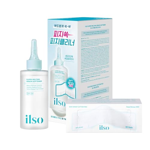 ilso Super Melting Sebum Softener, 5.29 fl oz, with 40 Skin Wrap Cotton Pads included, Pore Cleansing Solution, Blackhead Softener, Melts Away Blackheads & Sebum, Korean Skincare