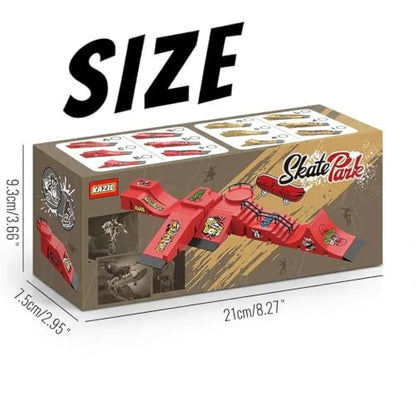 Fingerboard Skate Park Set - Compatible with Tech Deck Skateboards - 6 Ramps, 6 Fingerboards, & Obstacles - Ideal for Fingerboard Enthusiasts