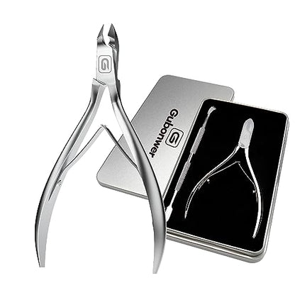 Cuticle Trimmer 3/4 Jaw Extremely Sharp Cuticle Nippers Scissors Stainless Steel Clippers Cutter Remover Pedicure Manicure Nail Tool, cuticle pusher (Cuticle Nippers+Cuticle Pushers/Silver-S) - color: Cuticle Nippers+cuticle Pushers/Silver-s