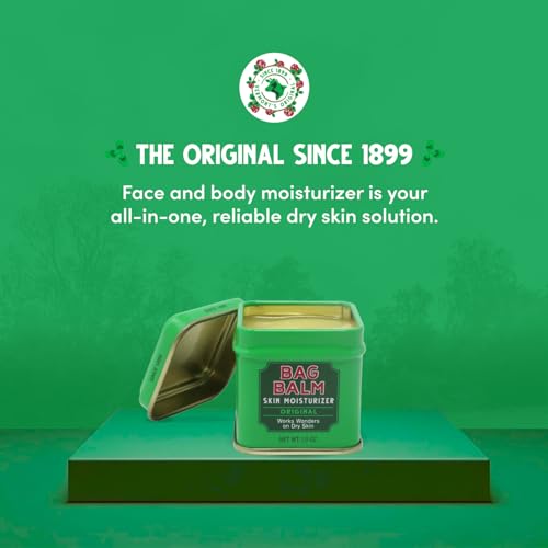 Bag Balm Vermont's Original Ointment, 1 Ounce Tin (Pack of 4), Moisturizing Ointment for Dry Skin that can Crack Split or Chafe on Hands Feet Elbows Knees Shoulders and More - size: 1 Ounce (Pack of 4)