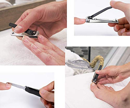ICEYLI Large Nail Clippers Set,2 Pcs Premium Stainless Steel Fingernail & Toenail Clippers Curved Blade with Sharp and Sturdy Blade