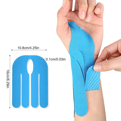 4 Pack Kinesiology Tape 4 Colors Wrist Support Tape Breathable Elastic Pre-Cut Bowling Thumb Tapes for Thumb Joint Pain Relief Arthritis Pain Baseball Soccer Sports Muscle Pains