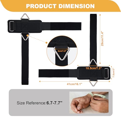 J Bryant Fitness Wrist Straps for Weightlifting and Cable Machines - Premium Padded Wrist Cuffs with Sturdy Triangle Buckle Ideal for Arm Training Tricep Extensions Upright Rows and Recovery Workouts