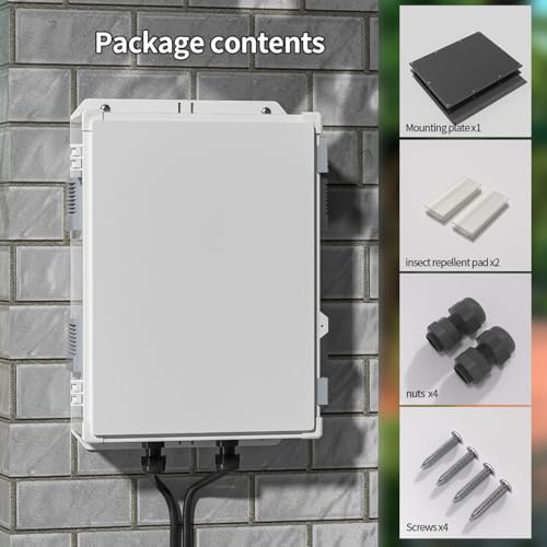 Namunanee Outdoor Electrical Junction Box, ABS Water Resistant Enclosure with Internal Mounting Panel & Hinged Cover, 15.7" H* 11" L* 5.9" W - size: 15.7"H x 11"L x 5.9"W & Standard