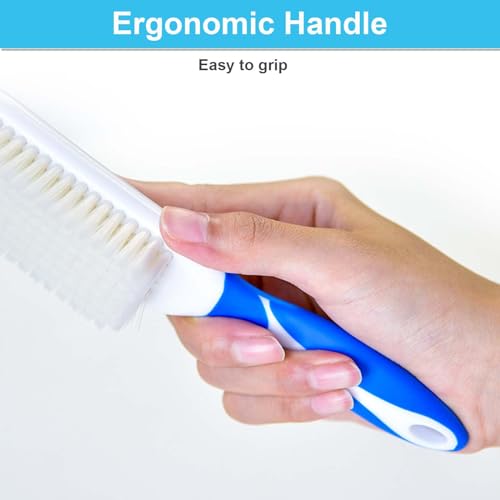 3 Pack Laundry Scrub Brush Shoe Laundry Stain Brush with Long Handle Very Soft Bristle Cleaning Brush for Clothes Shoes Sneaker Protable Laundry Brush for Stains on Clothes - color: Blue Green Pink
