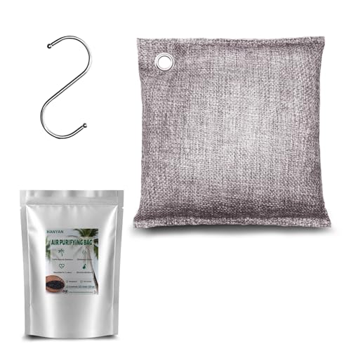 Activated Charcoal Bags Odor Absorbers, Activated Charcoal Odor Absorber for Strong Odors in Car, Closet, Shoe, Pet, Smoke, Basement. Coconut Shell Air Purifying Bag(1 x 200g） - color: 200g x 1pc