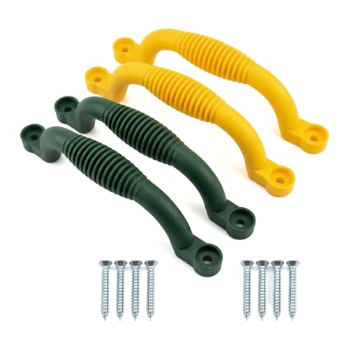 Playground Safety Handles,Plastic Grab Handles, Indoor Outdoor Playground Accessories,Multi Use Safety Handles Grips for Playset,Swing set Climbing Frame,Tree House, Play House Handles,4 Pack