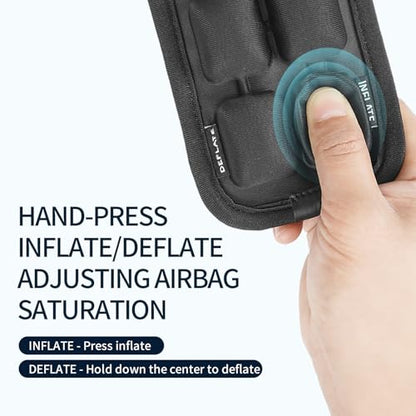 JFT Shoulder Strap Pad 3D Air Cushion Adjustable Air Pressure Suitable for All Kinds of Backpacks 2Pcs(Black) - size: Three Rows