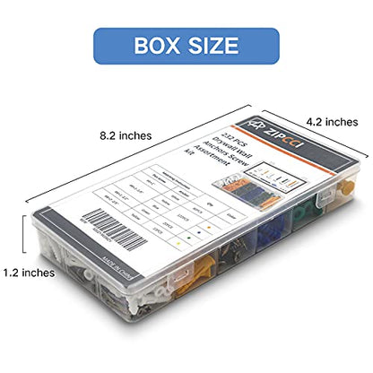 ZIPCCI 232Pcs Drywall Anchors and Screws Kit, Includes 116Pcs Plastic Wall Anchors Set, 116Pcs Wood Screw, Wall Anchors and Screws for Drywall