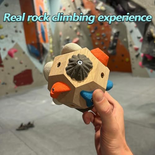 Boulder Block Rock Climbing Finger Grip Strength Trainer Gift for Climbers | 12 Unique Holds with Color-Guided Training Paths, Premium Wood Finger Strength Trainer for Climbers