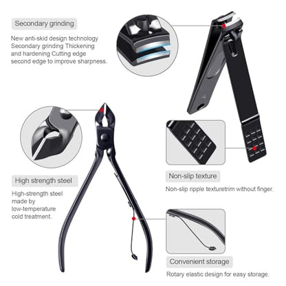 Manicure Set Pedicure Kit Womens Nail Clippers Set 32 in 1 Professional Grooming Care Tools Nail Kit Including Facial, Fingernails and Toenails Care with Travel Case Men Women - color: Navy 7in1