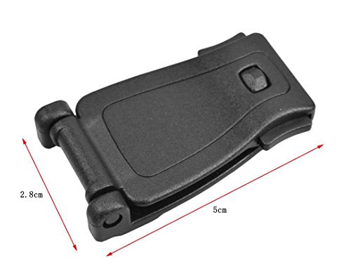 Jadedragon Multipurpose Tactical 360 Rotation D-Ring Clips/Locking Carabiner/Hydration Tube Clips/Elastic String Strap Management Tool for MOLLE Webbing Attachment Backpacks - color: WB-Black
