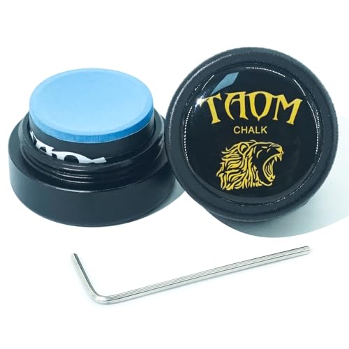 Banly Round Shaped Pool Chalk Holder, Portable Pool Chalk Cubes, Magnetic Mini Chalk Holder Pool Billiards, Pool Cue Chalk Case Container Box for Billiard Cue Tip Tool Pool Table Snooker Accessories - color: 2-Black Holder with Blue Chalk