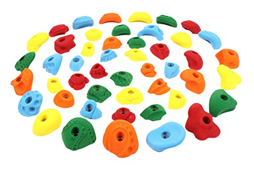 Atomik Climbing Holds 47 Bolt-On Variety Holds in Assorted Bright Tones with Indoor Hardware