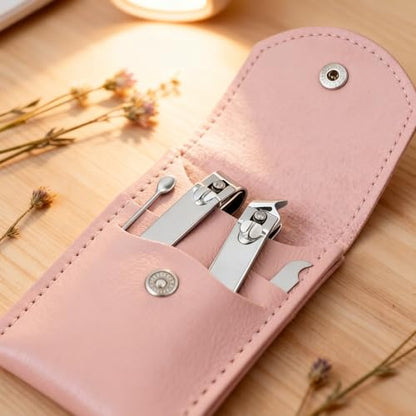 20-Piece Complete Nail Care Kit, Professional Manicure Set with Stainless Steel Tools for Home Use, Travel & Gifts | Portable Nail Clipper Kit in Pink Case (Pink) - color: Pink