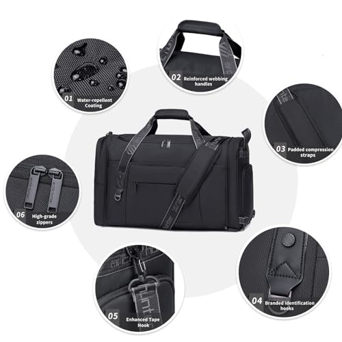 ARCTIC HUNTER AH Gym Bags for Men Women, 42L Large Travel Duffle Bag, Carry On Bag for Airplanes with Shoe Compartment for Sports, Weekend Trips, Overnight and Camping - Black - style: Duffel Bag Pro