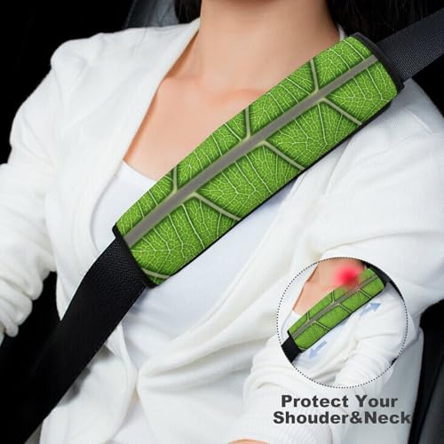 Universal Soft and Comfortable Seat Belt Cover for Adults and Children, Most Cars, 2 Pack Green Food Lettuce Texture Seat Belt Covers Cushion Neck and Shoulder Support - color: Pattern 1180