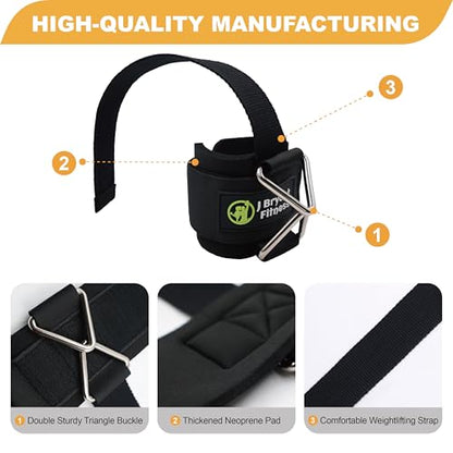J Bryant Fitness Wrist Straps for Weightlifting and Cable Machines - Premium Padded Wrist Cuffs with Sturdy Triangle Buckle Ideal for Arm Training Tricep Extensions Upright Rows and Recovery Workouts