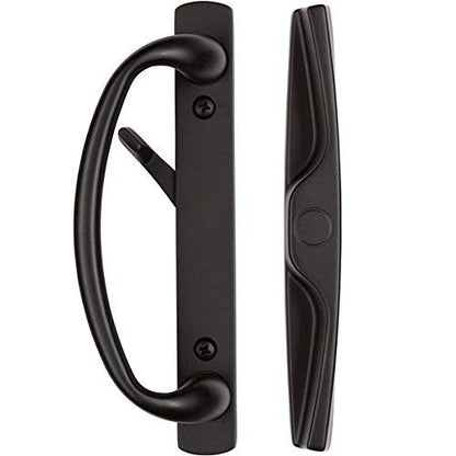 Rockwell Security Euro-Charlotte Sliding Glass Door Handle in Antique Black Finish fits 3-15/16" Screwholes and Fits Up to 1-3/4" Thick Doors - color: Antique Black