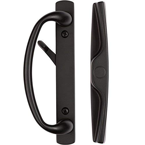Rockwell Security Euro-Charlotte Sliding Glass Door Handle in Antique Black Finish fits 3-15/16" Screwholes and Fits Up to 1-3/4" Thick Doors - color: Antique Black