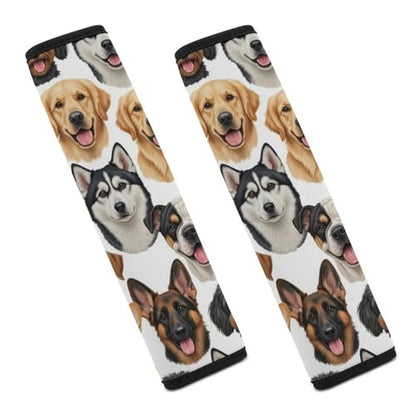 Universal Soft and Comfortable Seat Belt Shoulder Pad for Adult Use, Most Cars, 1 Pair Cute Dogs Puppy Harness Pads Strap Anti-Slip Pad - color: Pattern 844