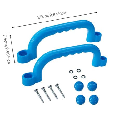 2 Pieces Climbing Frame Handles Smooth Edges Kids Climbing Handle Easy to Install Playset Grab Handle for Young Children, Outdoor, Sky Blue - color: Sky Blue