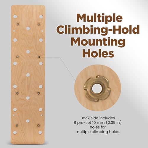 Extra-Thick Birch Climbing Peg Board for Wall Mounting, Heavy-Duty Wooden Climbing Board with Beech Grips & Rock Climbing Hold Inserts for Indoor Home Gym - color: Birch Plywood