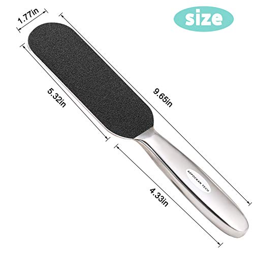 Professional Pedicure Foot File,Coarse/Fine Double Side and Reusable Stainless Steel Cracked Skin Corns Callus Remover Feet Rasp - size: Coarse/Fine Double Side