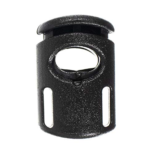 Ellipse Cord Locks for Use with Paracord, Bungee Cord, Drawstrings, Backpacks, and More – 1/4 Inch Hole Diameter (25 Pack, Black) - color: Black, size: 25 Pack
