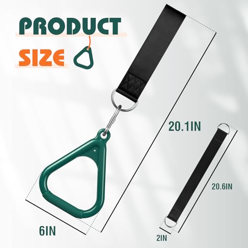 LadyRosian Trapeze Bar Swing Monkey Bars Hanging Ninja Rings Warrior Slackline Obstacle Course Kits for Kid Playground Equipment Accessories (Green) - color: Green